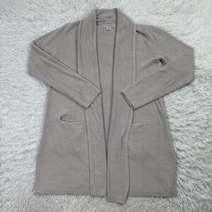 Barefoot Dreams Sweater Womens Medium Beige CozyChic Essential Long Cardigan M